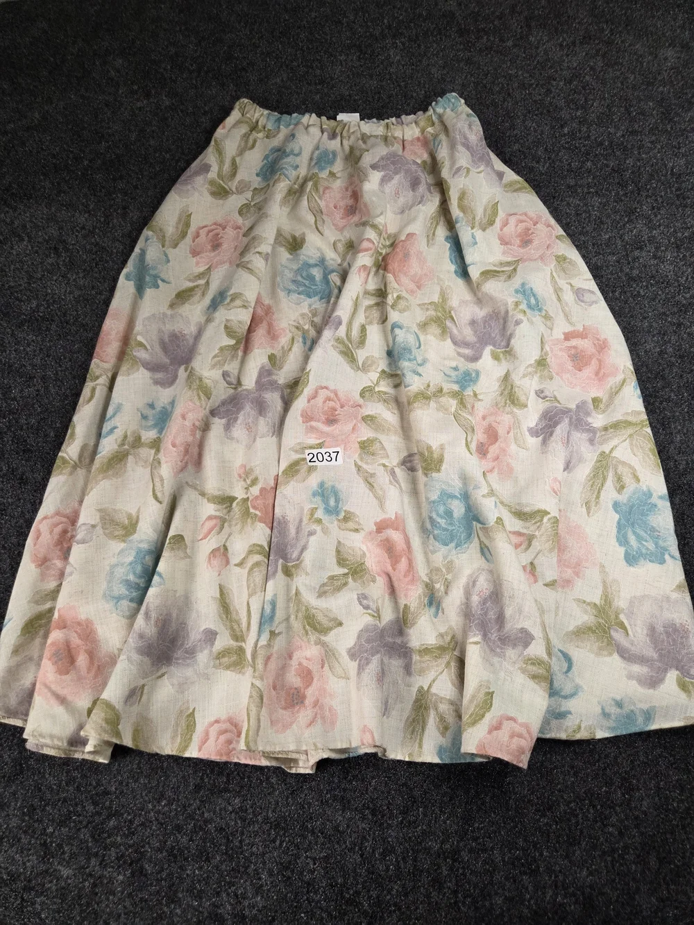 Vintage Women's Size 16 Floral A-Line Midi Skirt